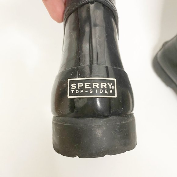 SPERRY TOPSIDER Nellie Black Quilted Rain Boots - Picture 9 of 12